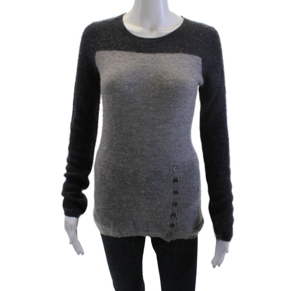 M. Patmos Women 100% Cashmere Pullover Crew Neck Dark Gray Sweater Size S